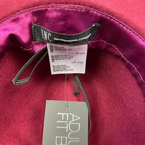 NWT INC International Concepts Wool Horse-Bit Band Wine Panama Hat main image 9